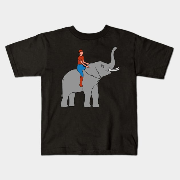 Elephant Rider Kids T-Shirt by isstgeschichte